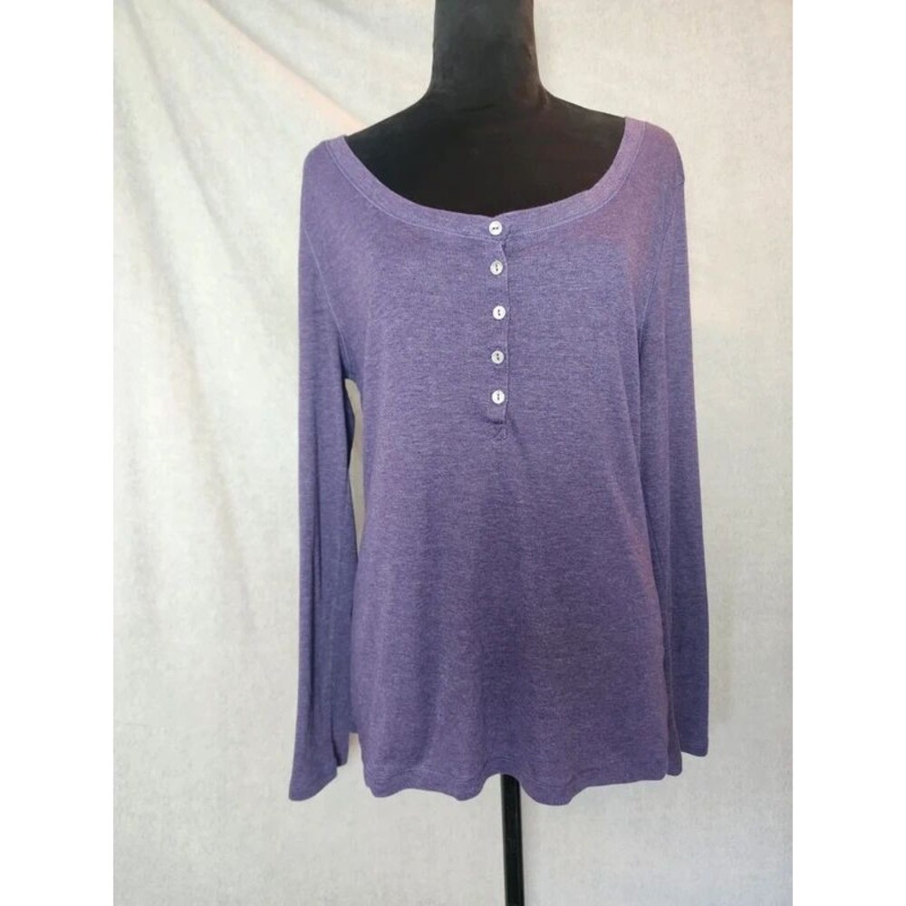 Old Navy XL long Sleeve Henley Top Purple Lightweight